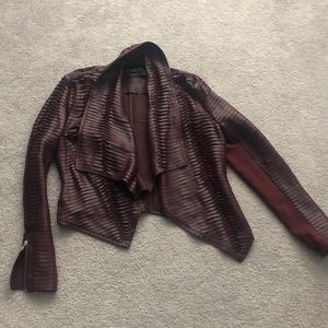 Burgundy Ridded Stretchy Jacket